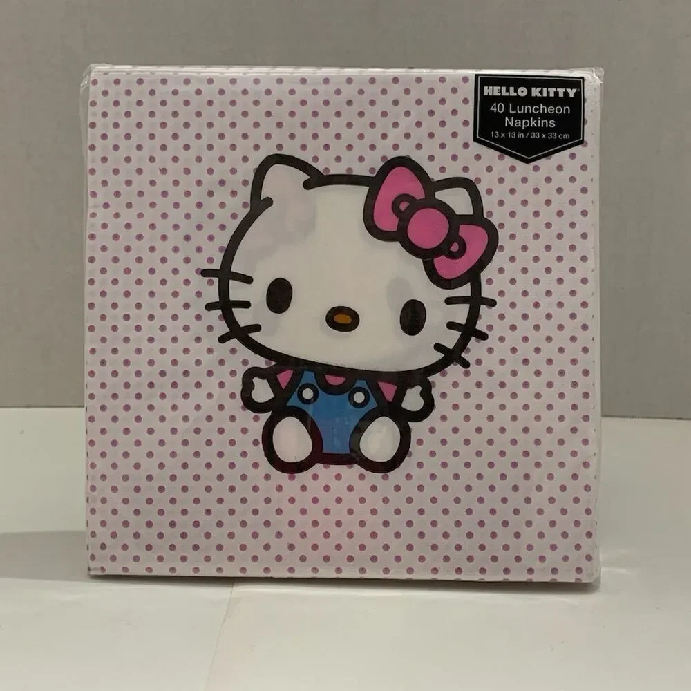 Hello Kitty Polka Dot Lunch Napkins (40) Party Supplies Birthday Celebrations